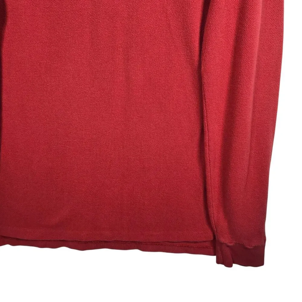 Polo Ralph Lauren Shirt‎ Mens 2XL Salmon Red Snap Pullover Rugby Stripe Classic